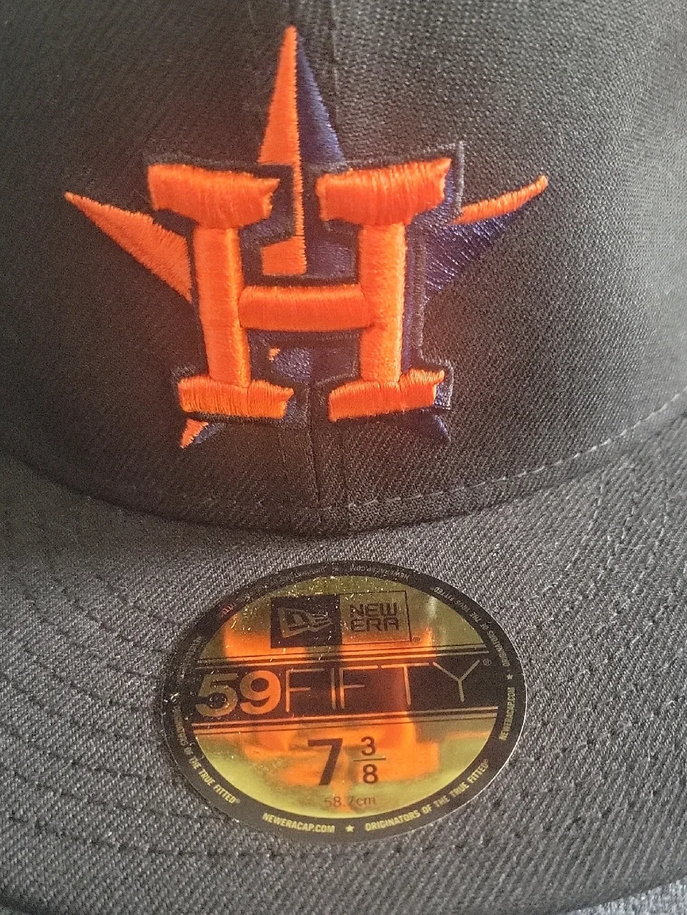 New Era Houston Astros Black and Orange Fitted Baseball Cap
